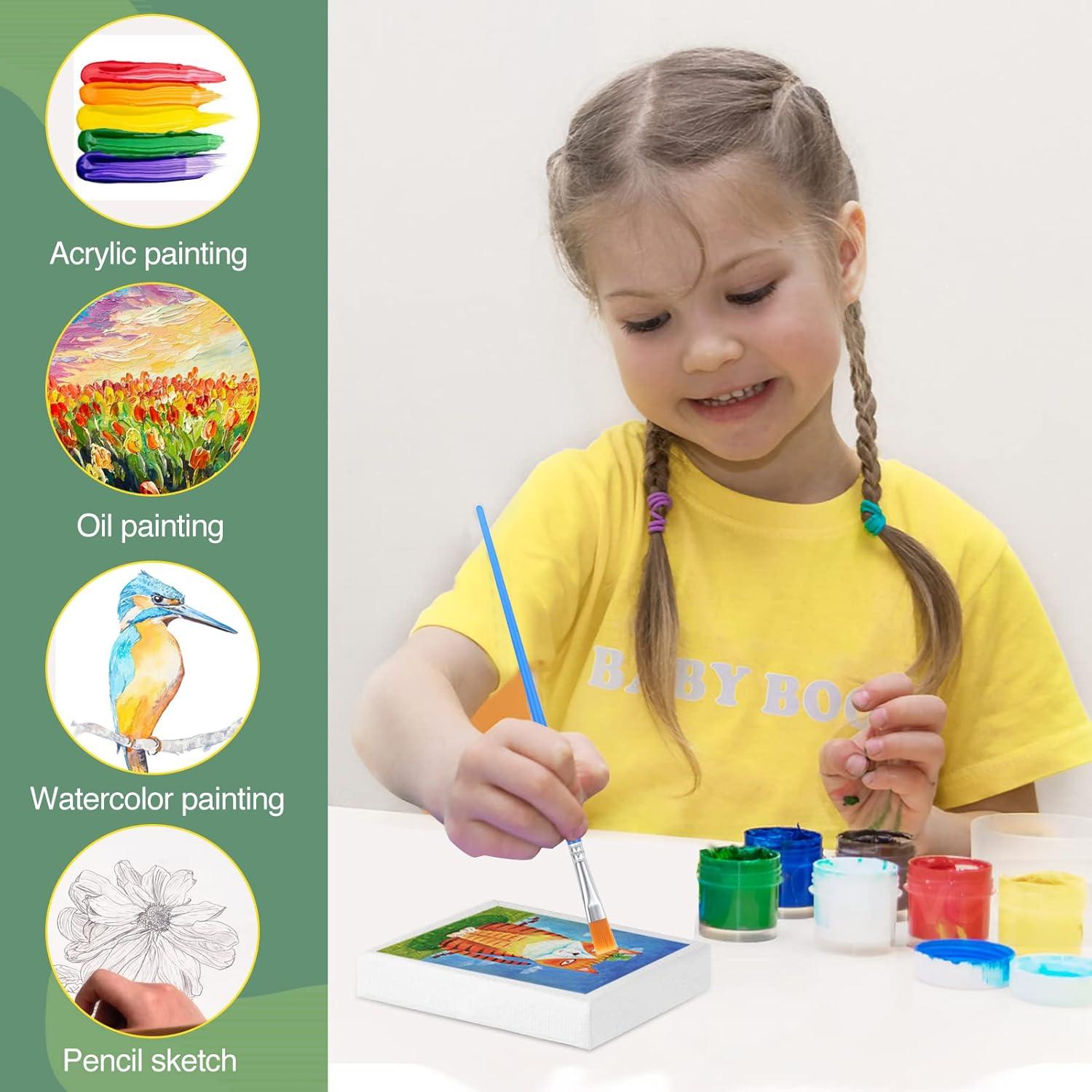 imageESRICH Mini Canvases for Painting Canvas in Bulk 32Pack 3x3In 25In Profile Small Square Canvas Blank Canvases are Great for School Projects and Kids Birthday Parties Home Decor Project24x24in40 Packs