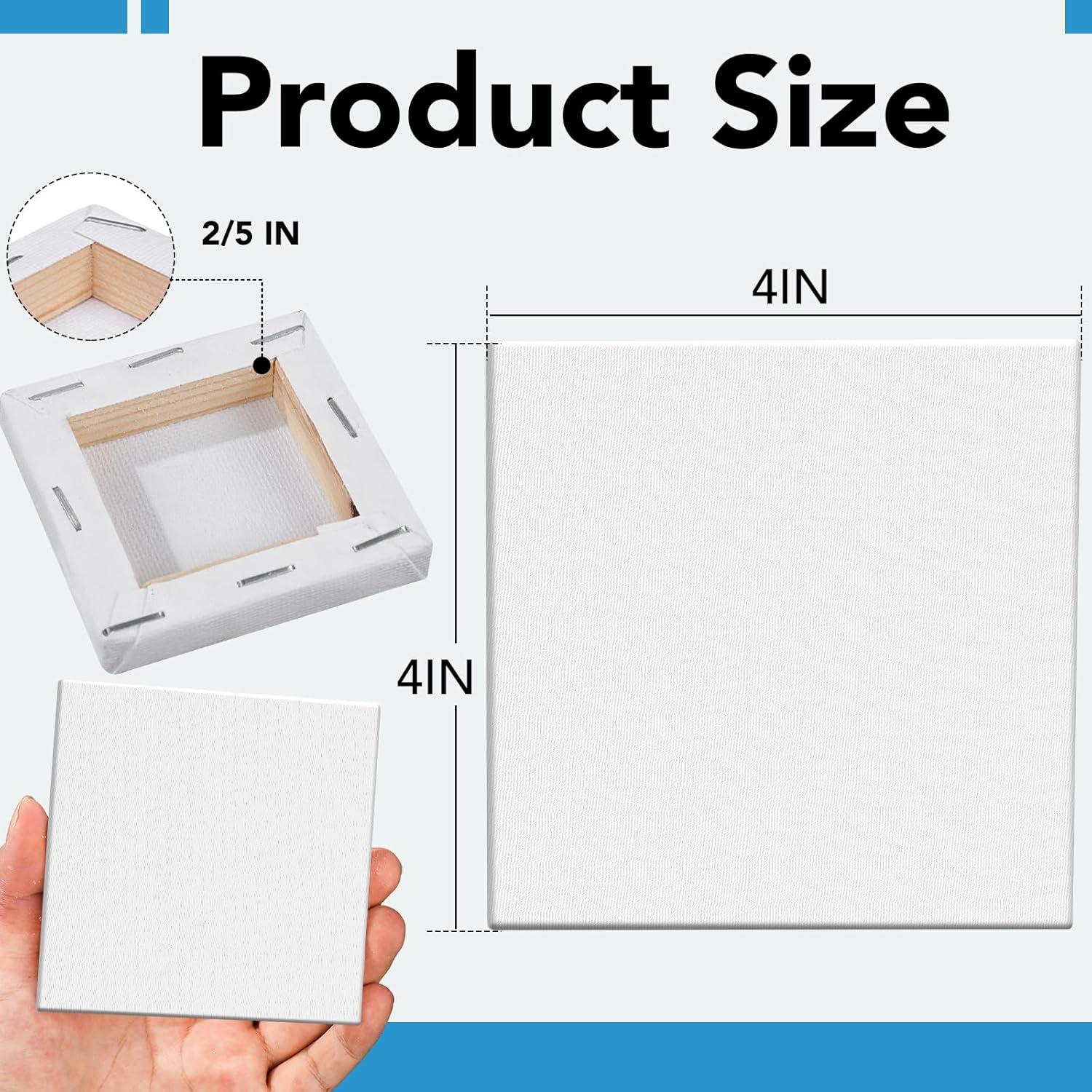 imageESRICH Mini Canvases for Painting Canvas in Bulk 32Pack 3x3In 25In Profile Small Square Canvas Blank Canvases are Great for School Projects and Kids Birthday Parties Home Decor Project4x4in100 Packs