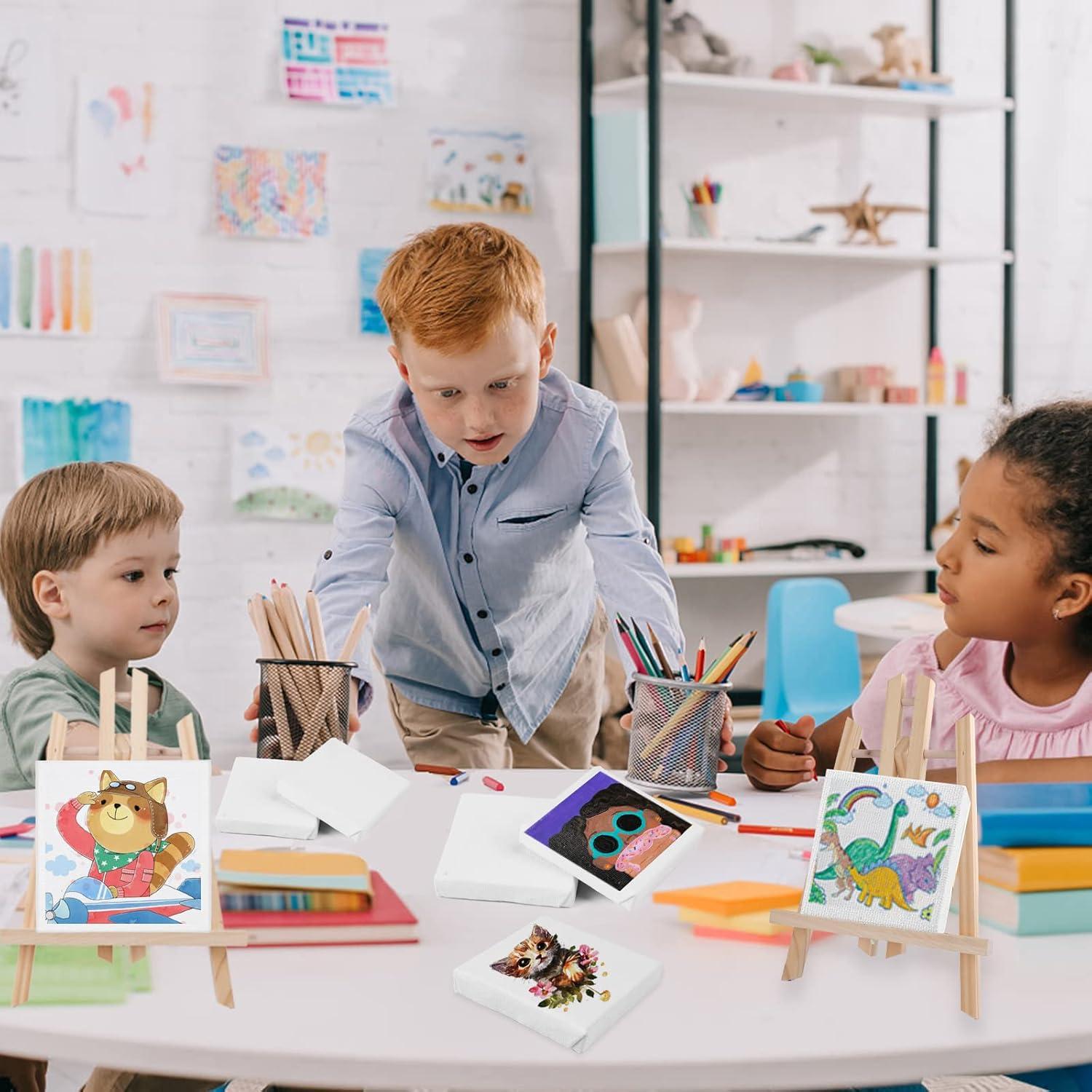 imageESRICH Mini Canvases for Painting Canvas in Bulk 32Pack 3x3In 25In Profile Small Square Canvas Blank Canvases are Great for School Projects and Kids Birthday Parties Home Decor Project24x24in40 Packs