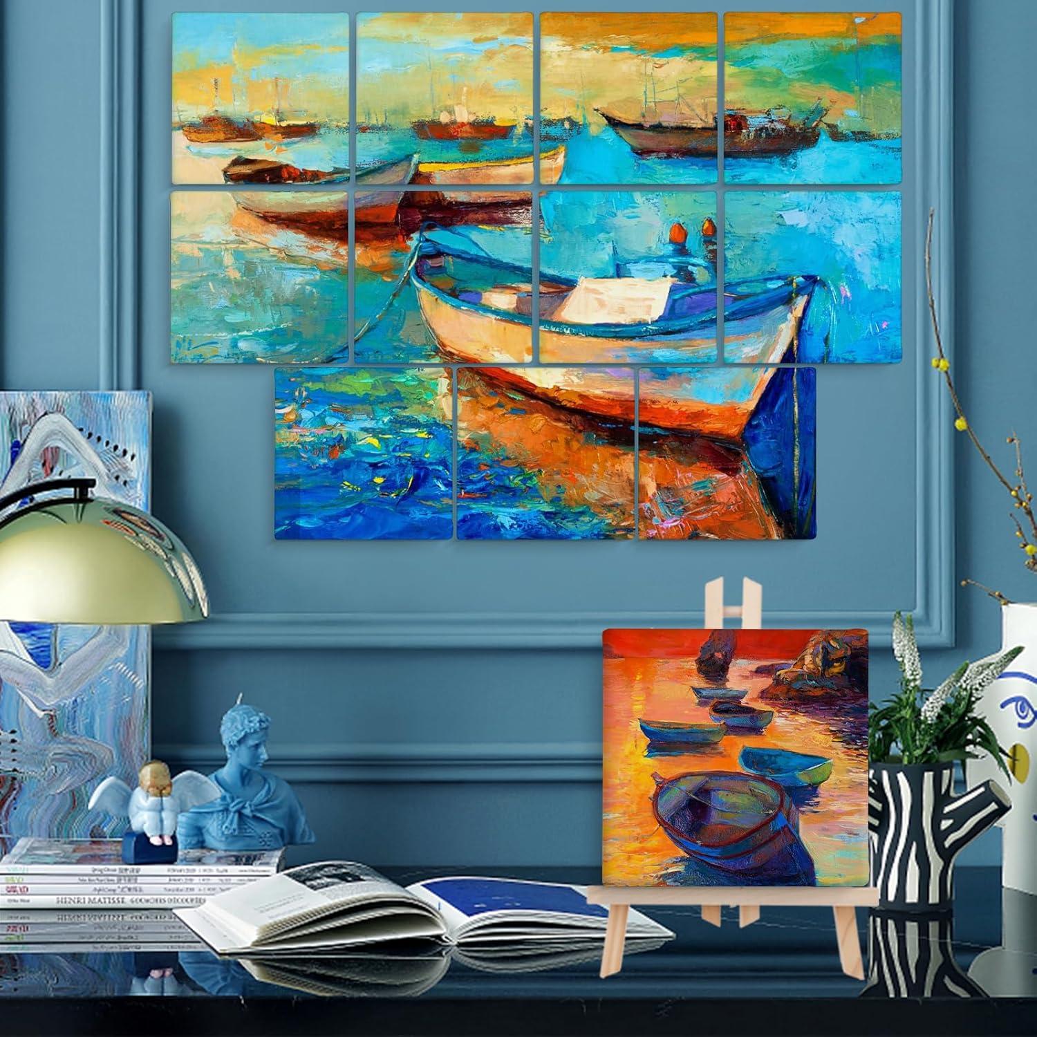 imageESRICH Mini Canvases for Painting Canvas in Bulk 32Pack 3x3In 25In Profile Small Square Canvas Blank Canvases are Great for School Projects and Kids Birthday Parties Home Decor Project4x4in100 Packs