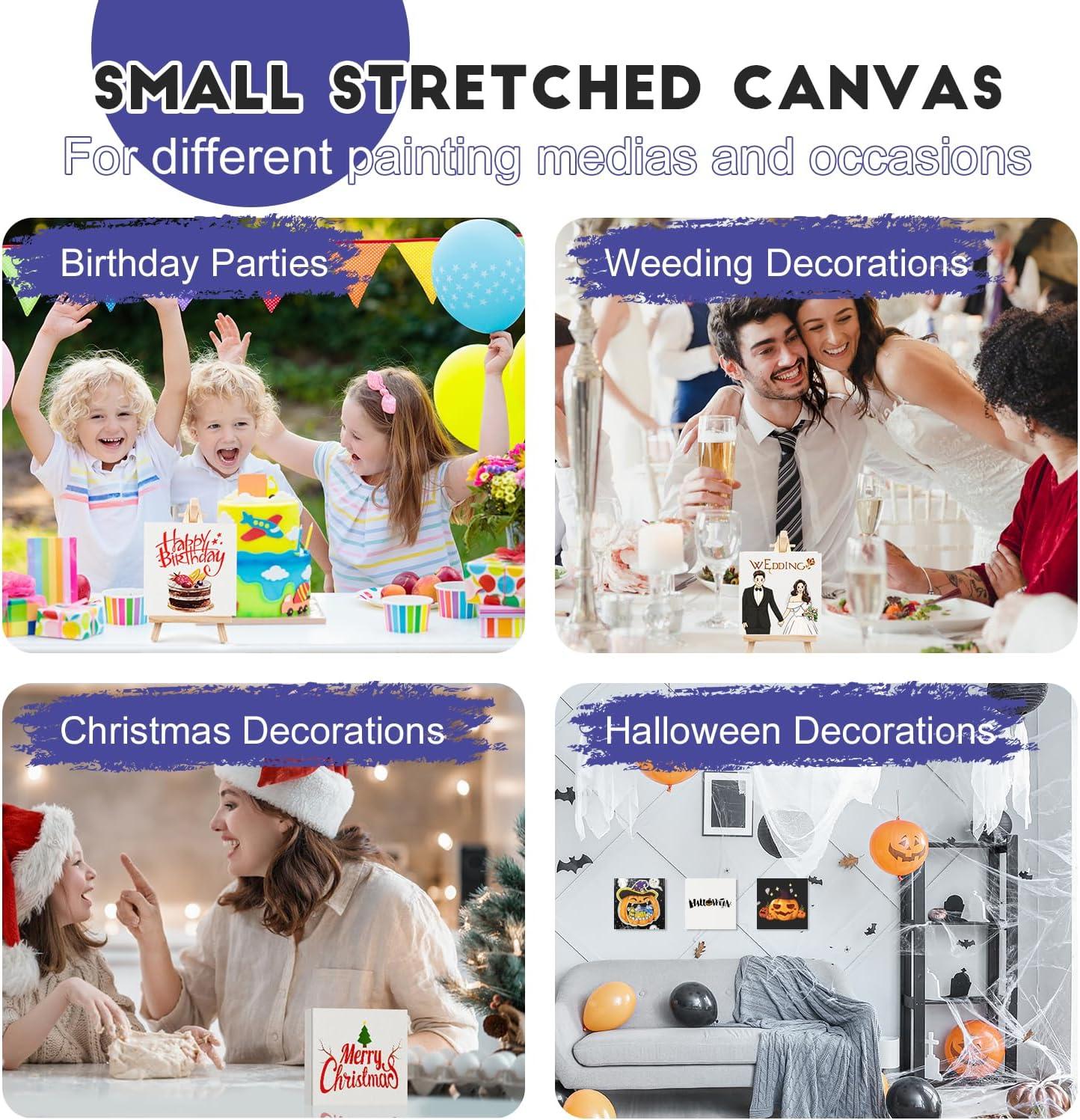 imageESRICH Mini Canvases for Painting Canvas in Bulk 32Pack 3x3In 25In Profile Small Square Canvas Blank Canvases are Great for School Projects and Kids Birthday Parties Home Decor Project6x6in16 Packs