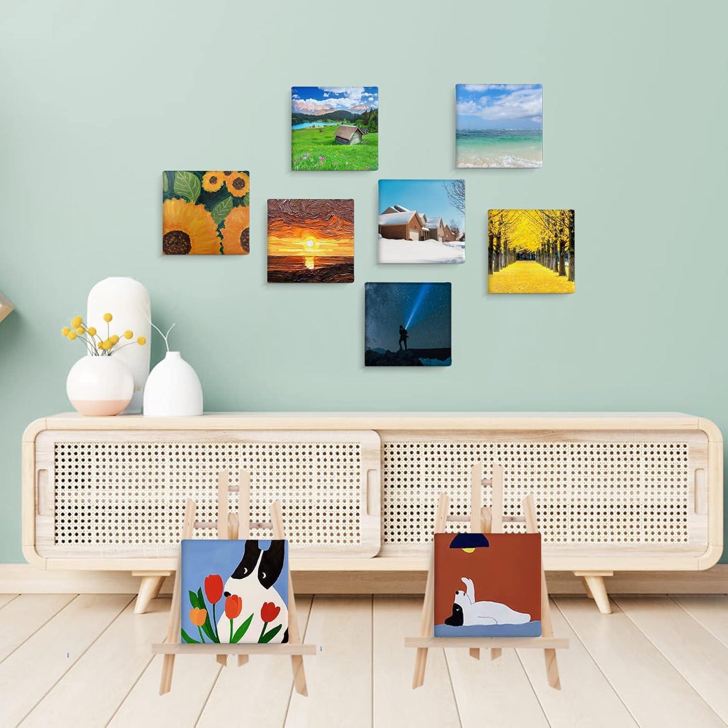 imageESRICH Mini Canvases for Painting Canvas in Bulk 32Pack 3x3In 25In Profile Small Square Canvas Blank Canvases are Great for School Projects and Kids Birthday Parties Home Decor Project24x24in40 Packs