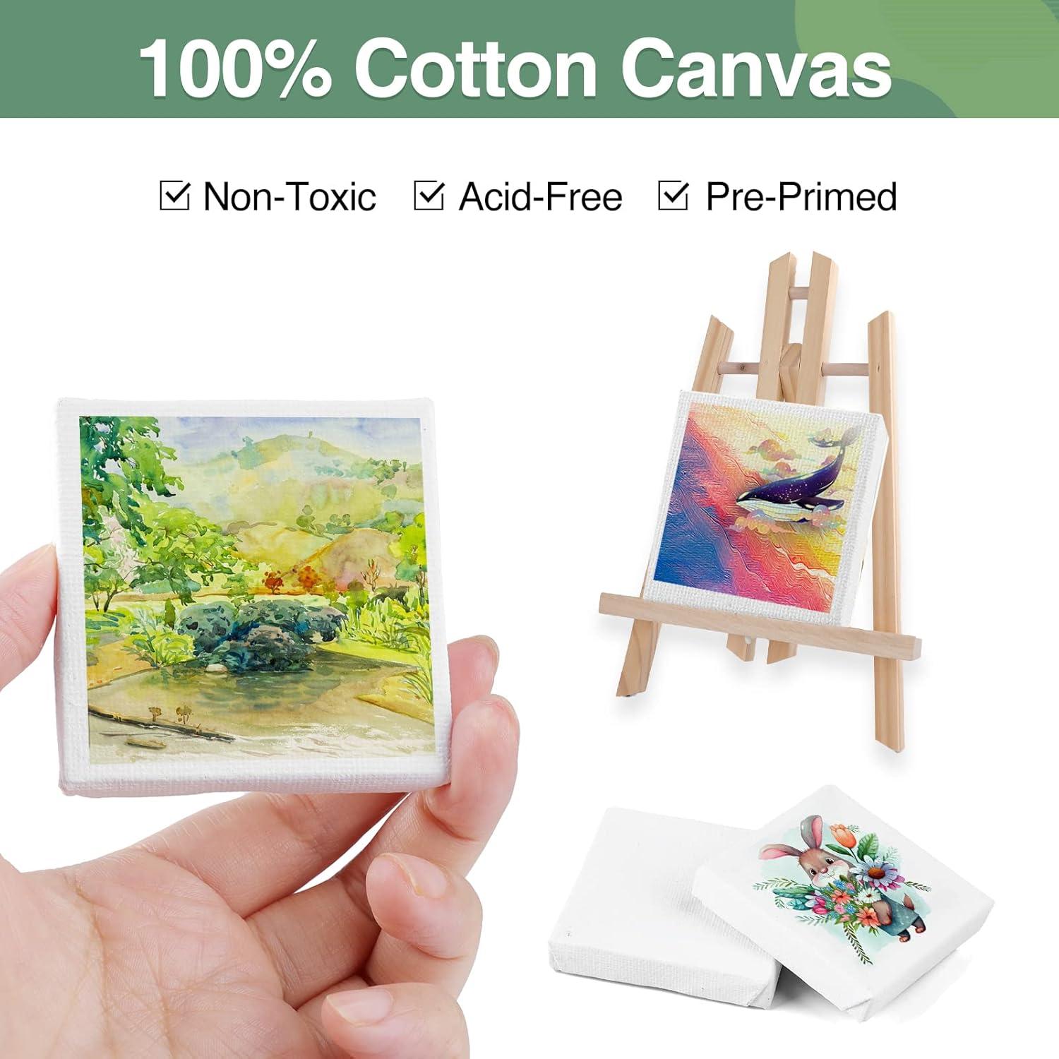 imageESRICH Mini Canvases for Painting Canvas in Bulk 32Pack 3x3In 25In Profile Small Square Canvas Blank Canvases are Great for School Projects and Kids Birthday Parties Home Decor Project24x24in40 Packs