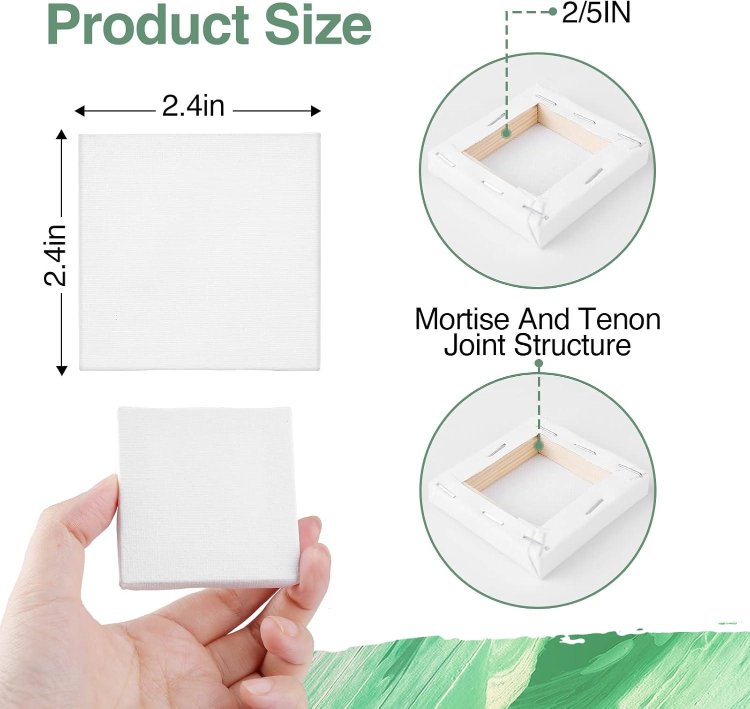 imageESRICH Mini Canvases for Painting Canvas in Bulk 32Pack 3x3In 25In Profile Small Square Canvas Blank Canvases are Great for School Projects and Kids Birthday Parties Home Decor Project24x24in40 Packs