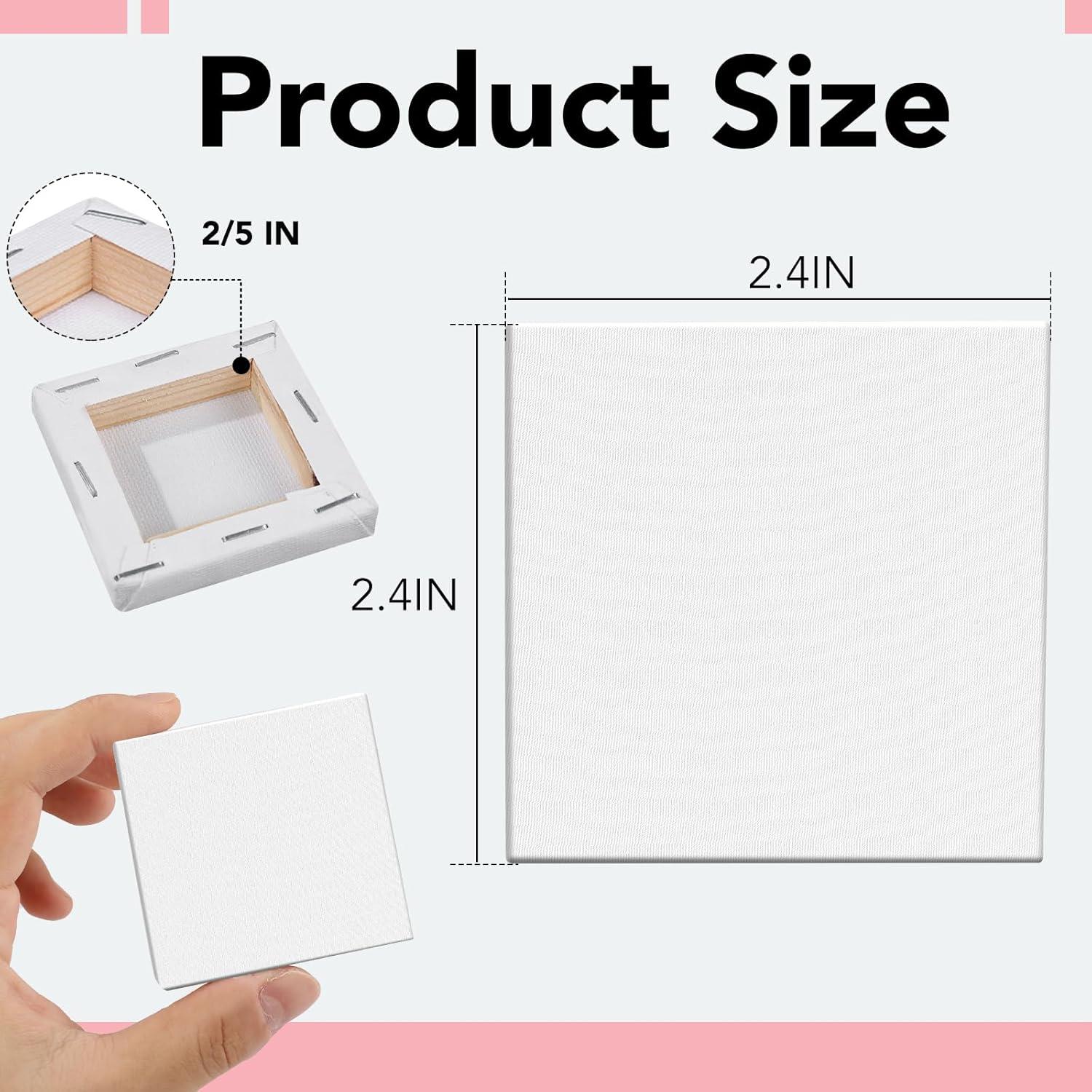 imageESRICH Mini Canvases for Painting Canvas in Bulk 32Pack 3x3In 25In Profile Small Square Canvas Blank Canvases are Great for School Projects and Kids Birthday Parties Home Decor Project24x24in100 Packs