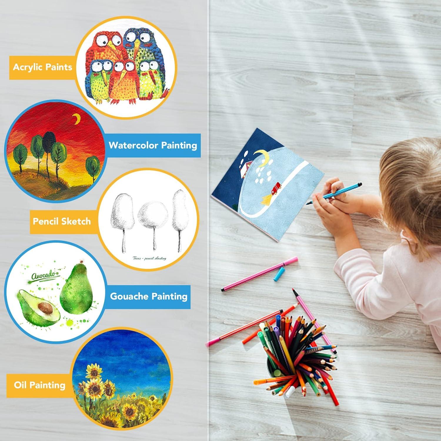 imageESRICH Mini Canvases for Painting Mini Canvas Bulk 200 Pack 24x24In 25In Profile Small Square Canvas Blank Canvases are Great for School Projects and Kids Birthday Parties Home Decor Project5x5in36 Packs