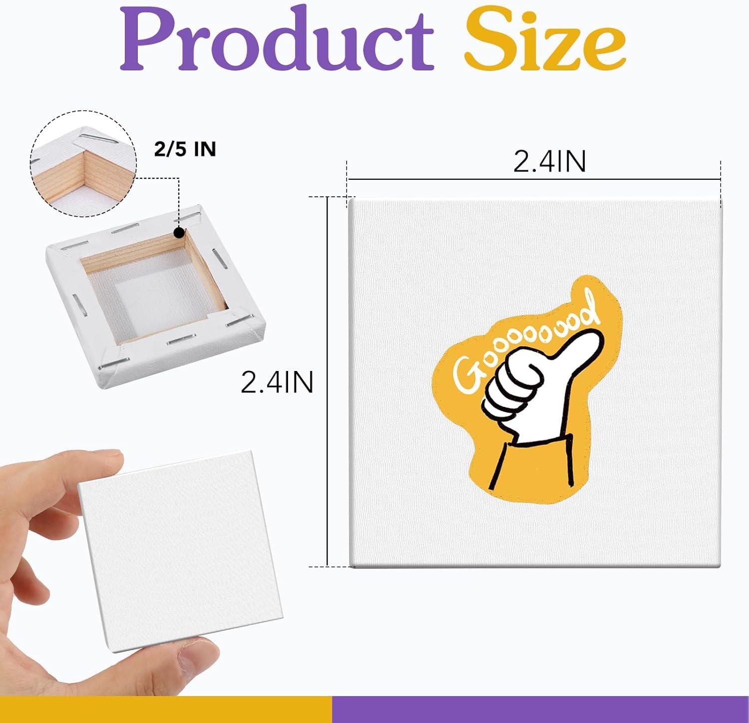 imageESRICH Mini Canvases for Painting Mini Canvas Bulk 200 Pack 24x24In 25In Profile Small Square Canvas Blank Canvases are Great for School Projects and Kids Birthday Parties Home Decor Project24x24in200 Packs