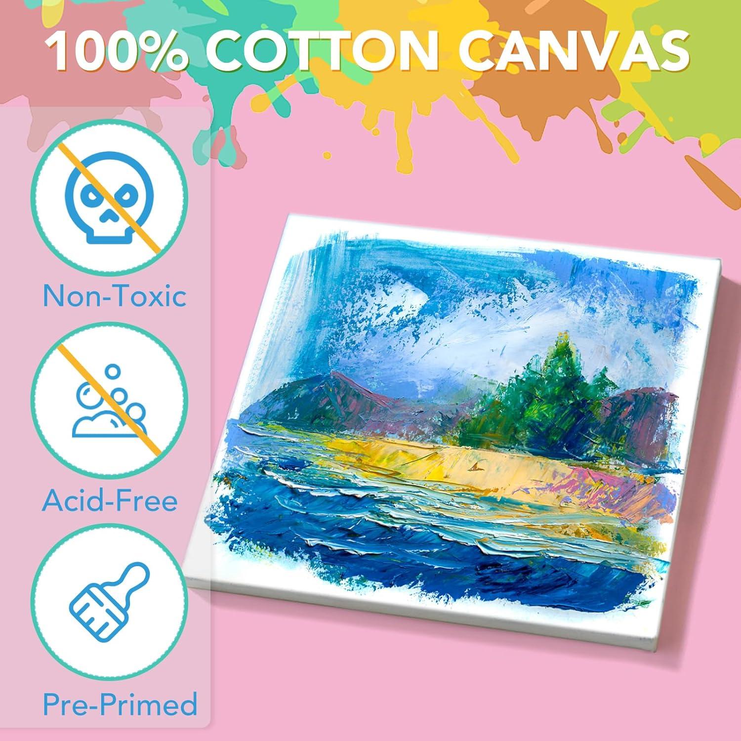 imageESRICH Mini Canvases for Painting Mini Canvas Bulk 200 Pack 24x24In 25In Profile Small Square Canvas Blank Canvases are Great for School Projects and Kids Birthday Parties Home Decor Project4x4in48 Packs