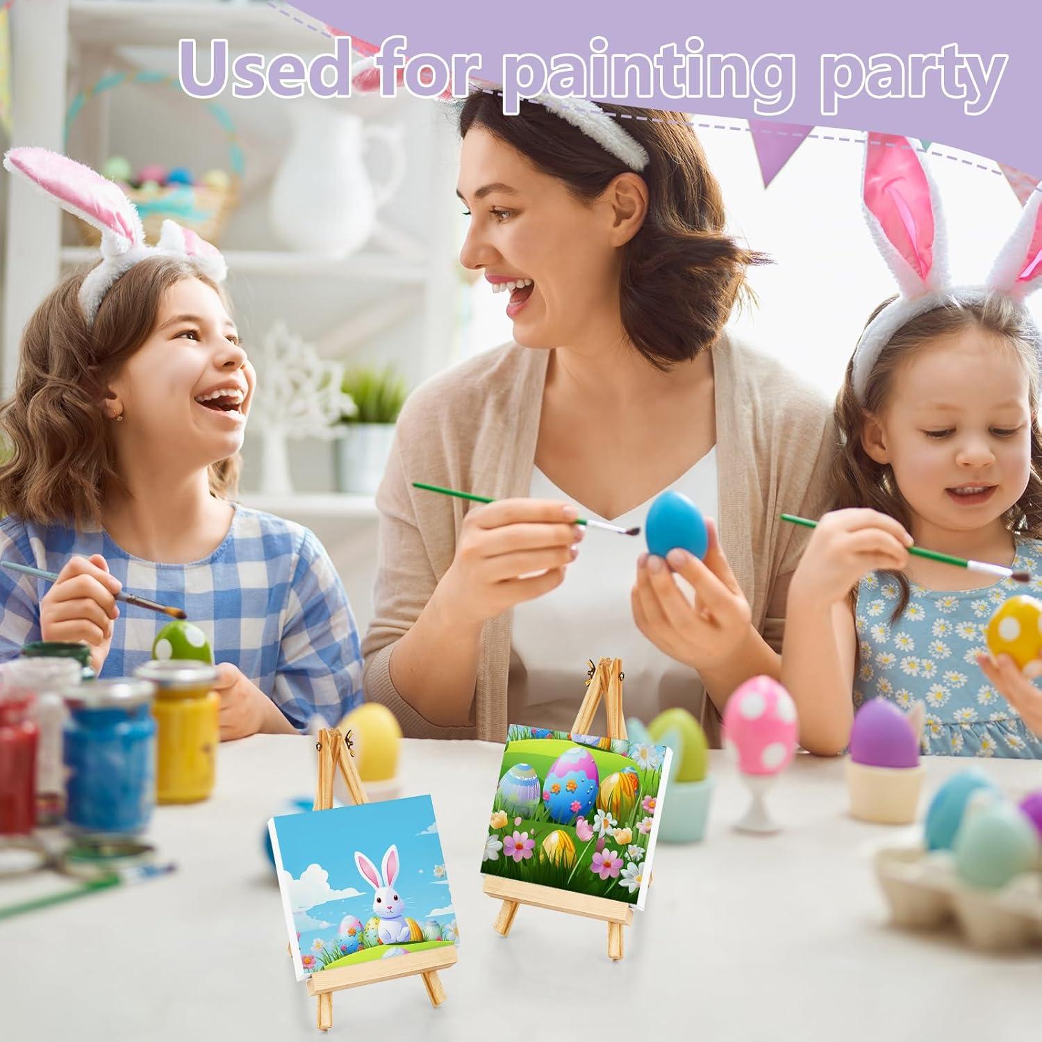 imageESRICH Mini Canvases for Painting Mini Canvas Bulk 200 Pack 24x24In 25In Profile Small Square Canvas Blank Canvases are Great for School Projects and Kids Birthday Parties Home Decor Project3x3in64 Packs