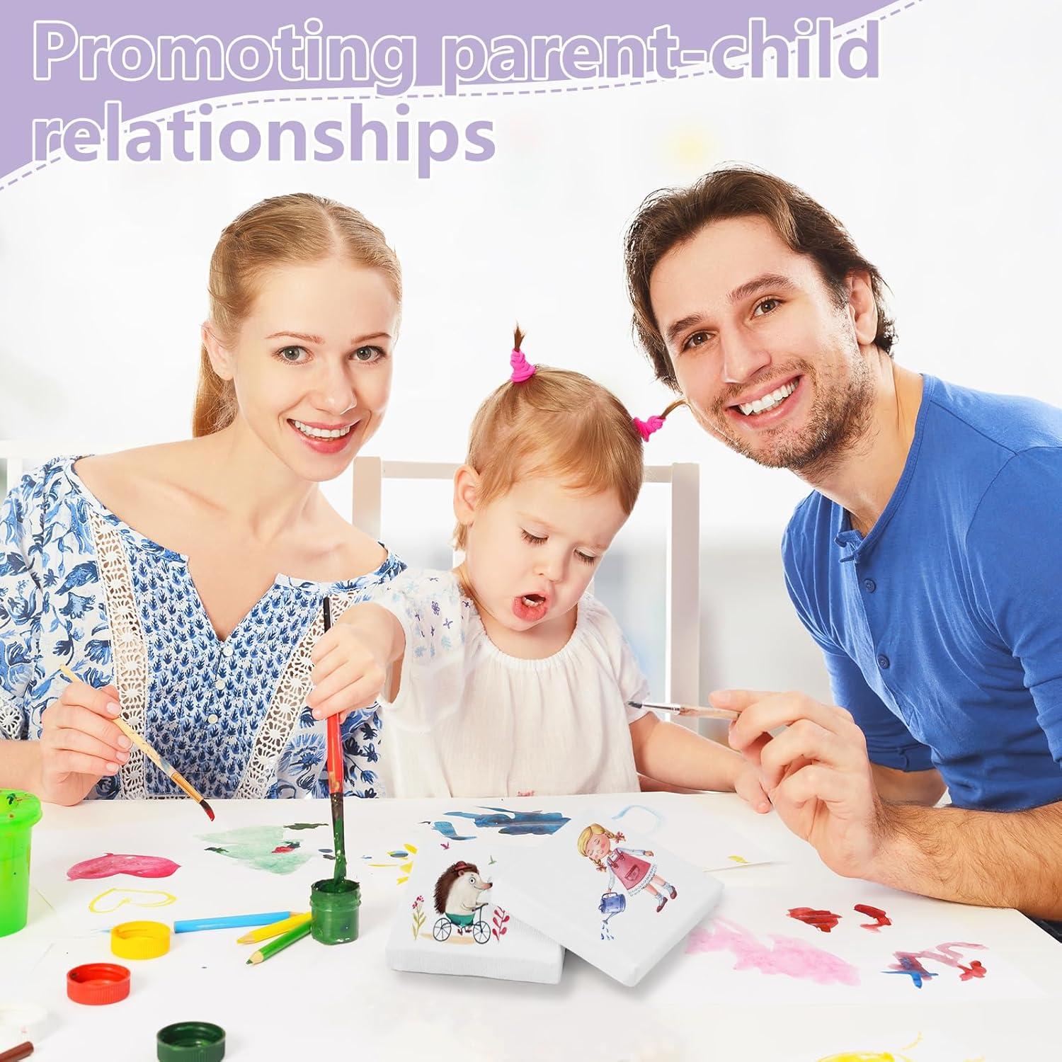 imageESRICH Mini Canvases for Painting Mini Canvas Bulk 200 Pack 24x24In 25In Profile Small Square Canvas Blank Canvases are Great for School Projects and Kids Birthday Parties Home Decor Project3x3in64 Packs