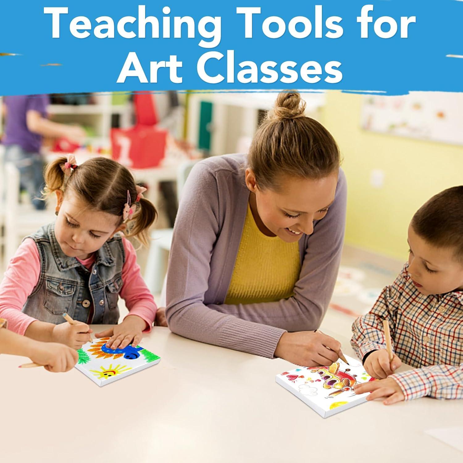 imageESRICH Mini Canvases for Painting Mini Canvas Bulk 200 Pack 24x24In 25In Profile Small Square Canvas Blank Canvases are Great for School Projects and Kids Birthday Parties Home Decor Project4x4in48 Packs