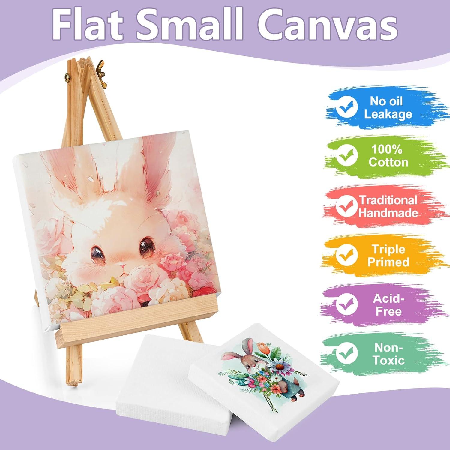 imageESRICH Mini Canvases for Painting Mini Canvas Bulk 200 Pack 24x24In 25In Profile Small Square Canvas Blank Canvases are Great for School Projects and Kids Birthday Parties Home Decor Project3x3in64 Packs