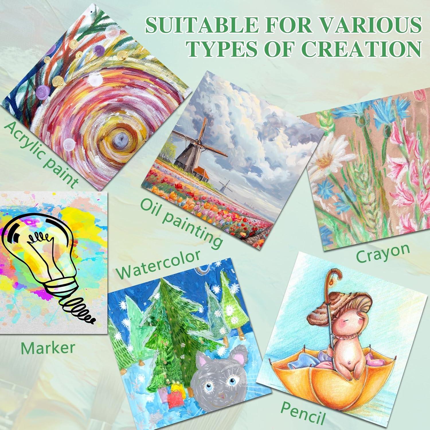 imageESRICH Mini Canvases for Painting4x4In Canvas in Bulk 10Pack 25In Profile Small Square Canvas Blank Canvases are Great for School Projects and Kids Birthday Parties Home Decor Project
