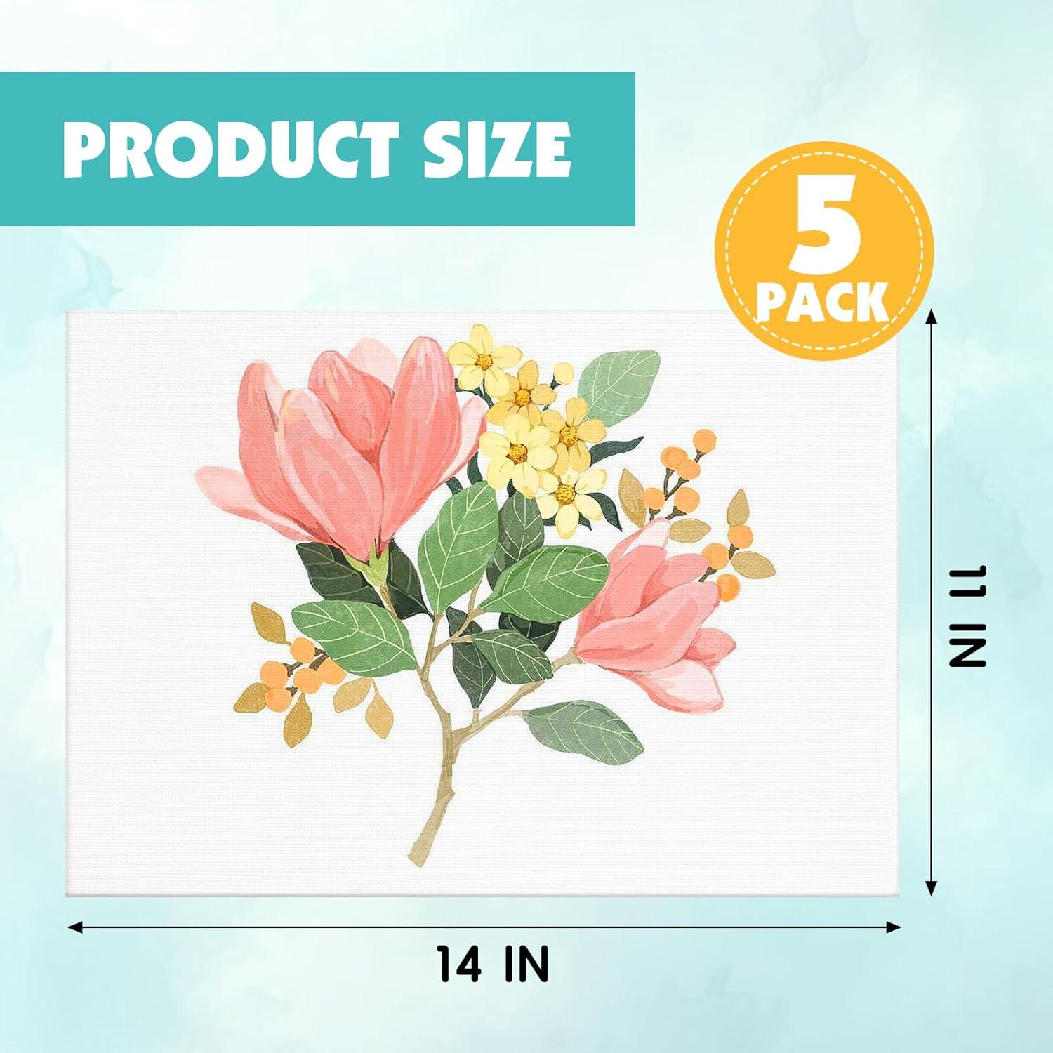 imageESRICH Professional Linen Canvas for Painting 5 Pack Linen Canvas Panels 11x14 Primed Acid Free Blank Canvas Boards for Painting for Artists Painters11x14in 5Pack