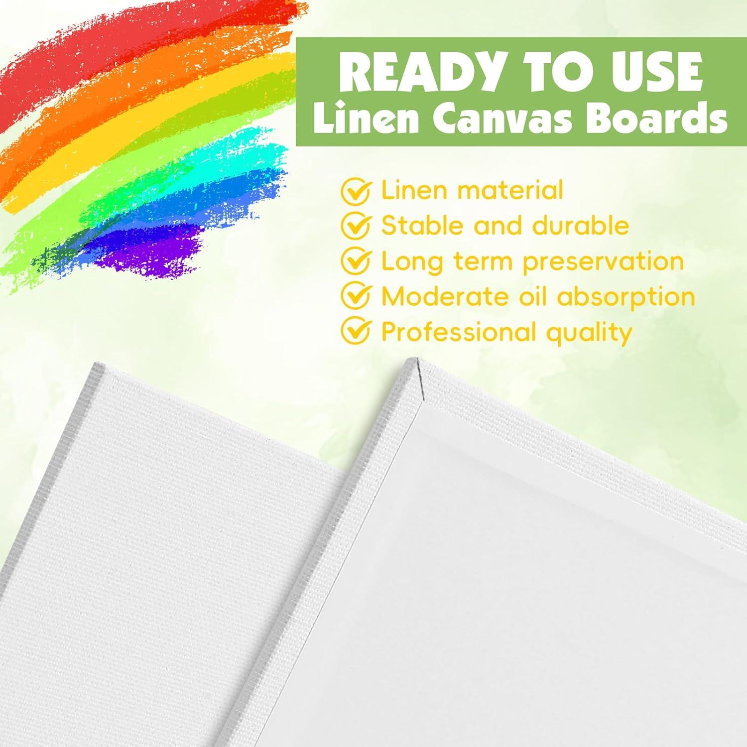 imageESRICH Professional Linen Canvas for Painting 5 Pack Linen Canvas Panels 11x14 Primed Acid Free Blank Canvas Boards for Painting for Artists Painters8x10in 5Pack