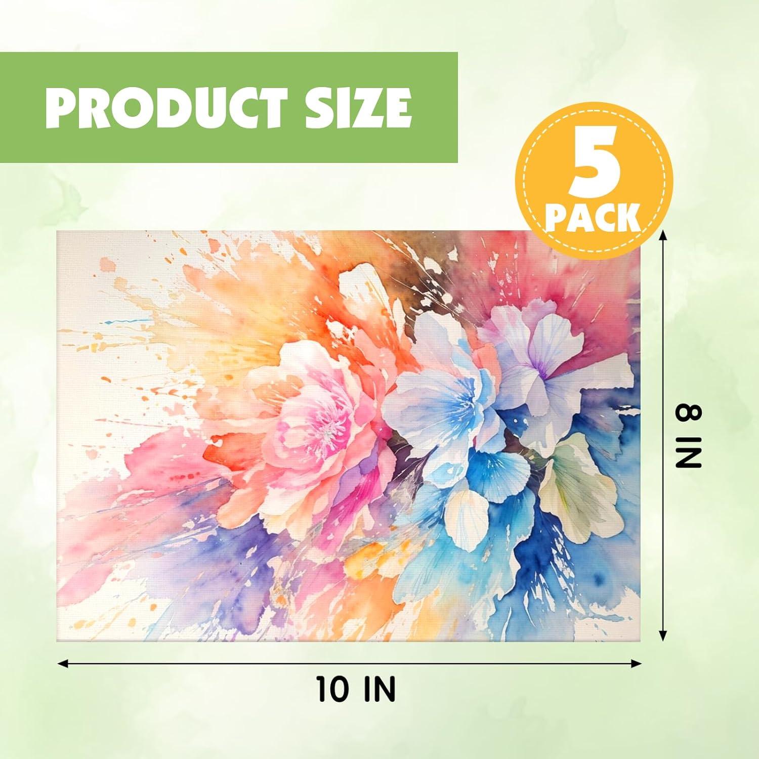 imageESRICH Professional Linen Canvas for Painting 5 Pack Linen Canvas Panels 11x14 Primed Acid Free Blank Canvas Boards for Painting for Artists Painters8x10in 5Pack