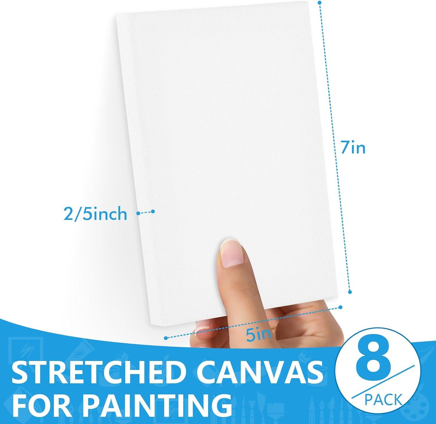 imageESRICH Small Stretched Canvas for Painting 6x6 inch 25Profile Art Primed 6 Pack Canvases for Painting Cotton Small Professional Blank Paint Canvas for Kids and Art Supplies for Acrylics Oils5x7in8P