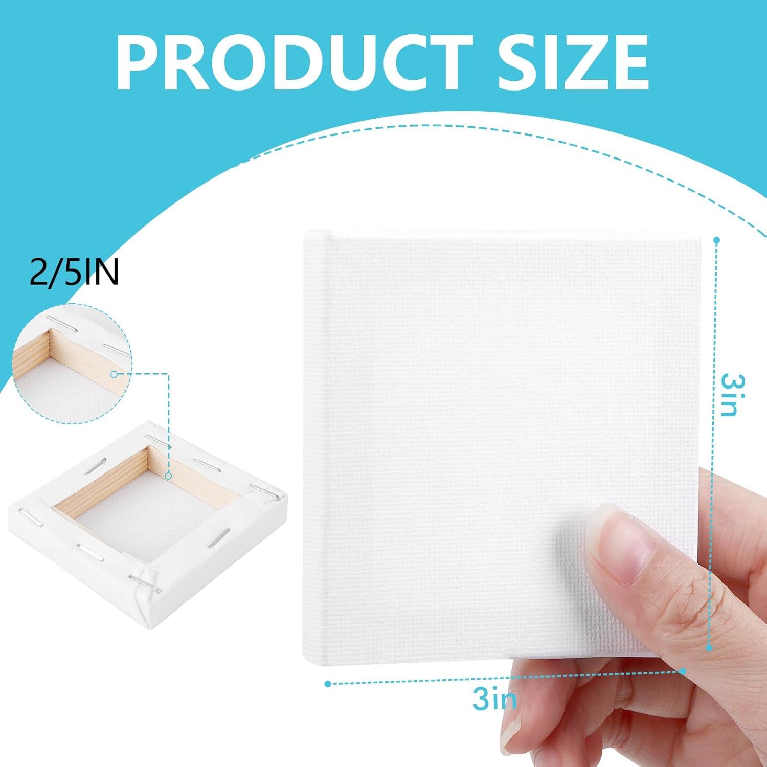 imageESRICH Small Stretched Canvas for Painting 6x6 inch 25Profile Art Primed 6 Pack Canvases for Painting Cotton Small Professional Blank Paint Canvas for Kids and Art Supplies for Acrylics Oils3x3in12P