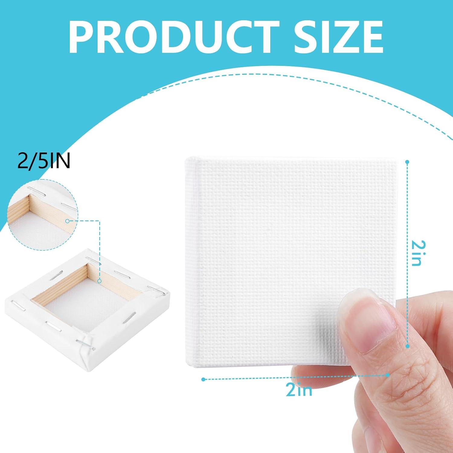 imageESRICH Small Stretched Canvas for Painting 6x6 inch 25Profile Art Primed 6 Pack Canvases for Painting Cotton Small Professional Blank Paint Canvas for Kids and Art Supplies for Acrylics Oils2x2in24P