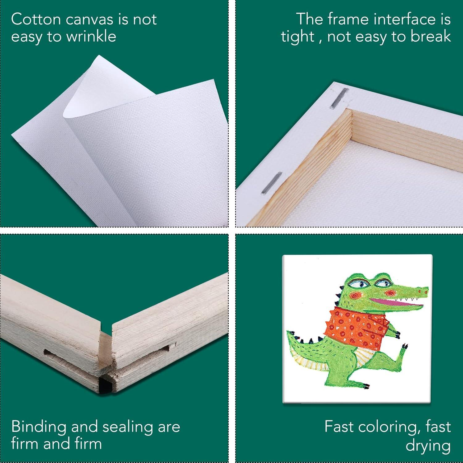 imageESRICH Stretched Canvas 6 Pack 8x8 Primed AcidFree Wood Framed Blank Canvas Art Canvases for Beginners Artists Used for Oil Acrylic Paint Pouring Painting16 Packs Stretched Canvas  33in