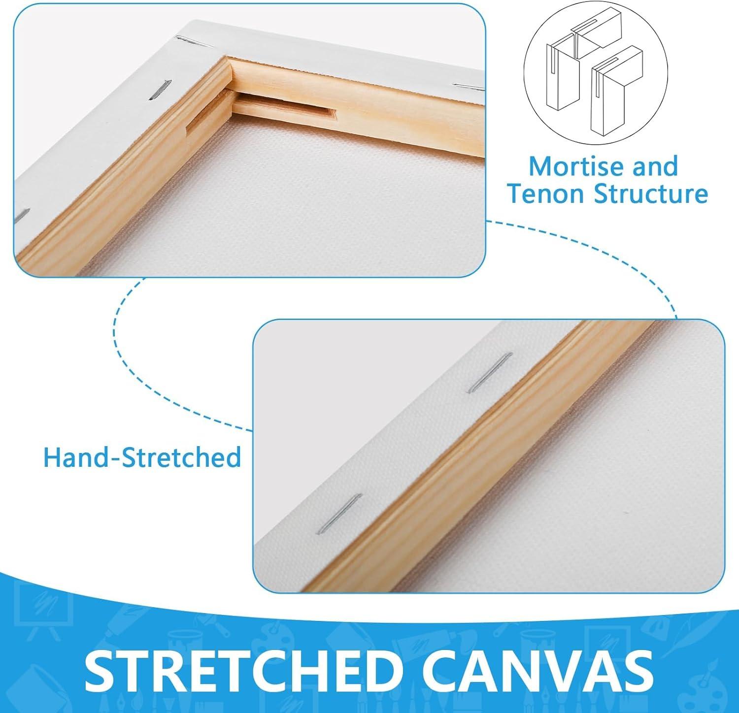 imageESRICH Stretched Canvas 6 Pack 8x8 Primed AcidFree Wood Framed Blank Canvas Art Canvases for Beginners Artists Used for Oil Acrylic Paint Pouring Painting6 Packs Stretched Canvas  57in