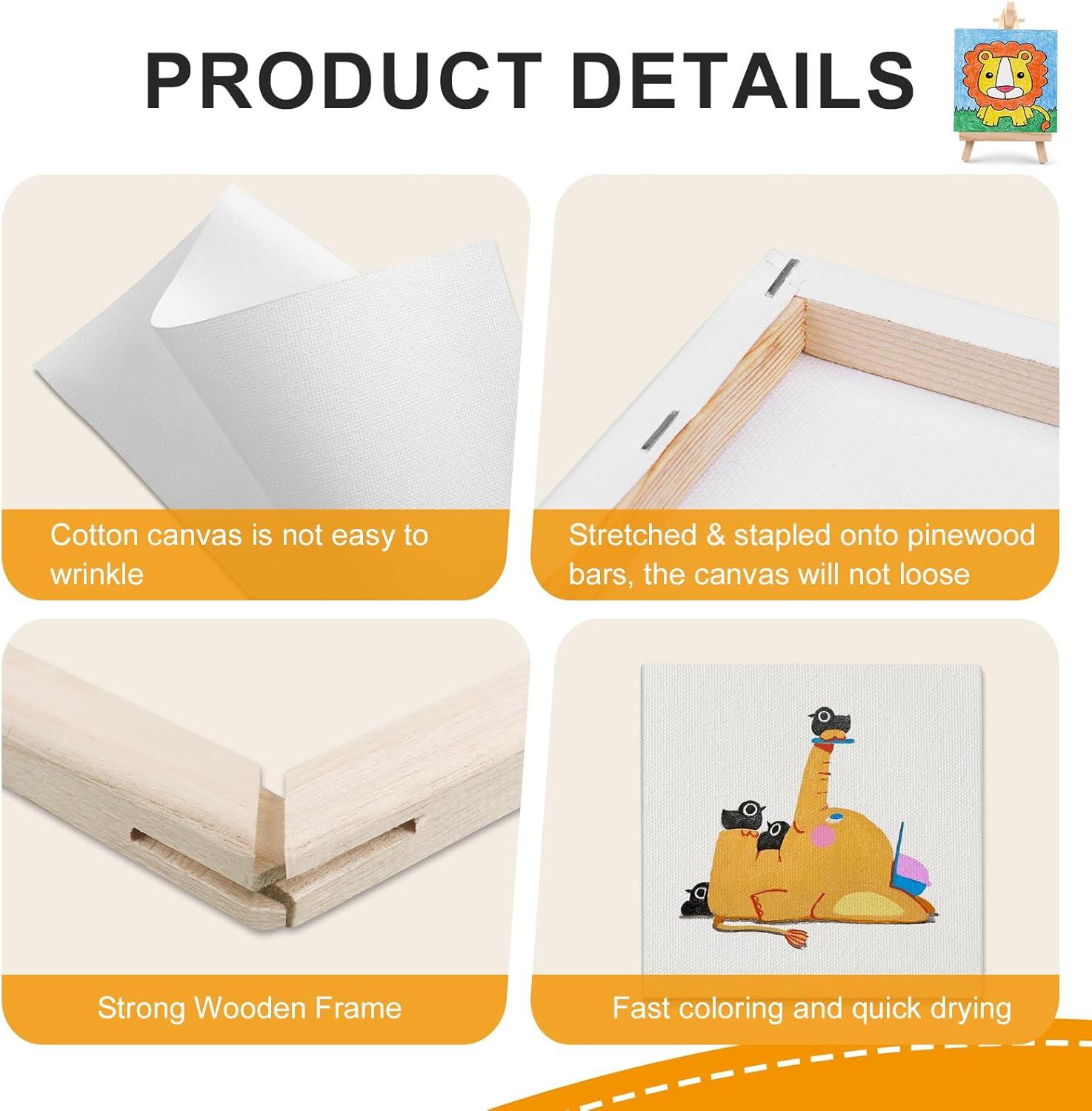 imageESRICH Stretched Canvas 6 Pack 8x8 Primed AcidFree Wood Framed Blank Canvas Art Canvases for Beginners Artists Used for Oil Acrylic Paint Pouring Painting8 Packs Stretched Canvas  66in