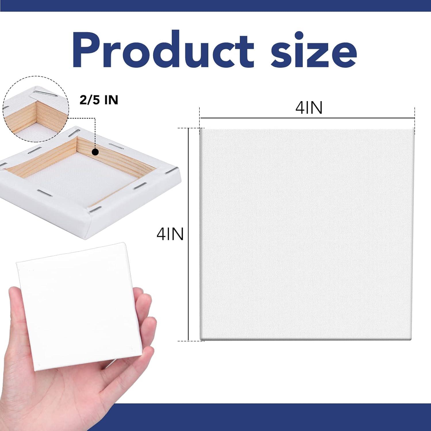 imageESRICH Stretched Canvas 6 Pack 8x8 Primed AcidFree Wood Framed Blank Canvas Art Canvases for Beginners Artists Used for Oil Acrylic Paint Pouring Painting12 Packs Stretched Canvas  44in