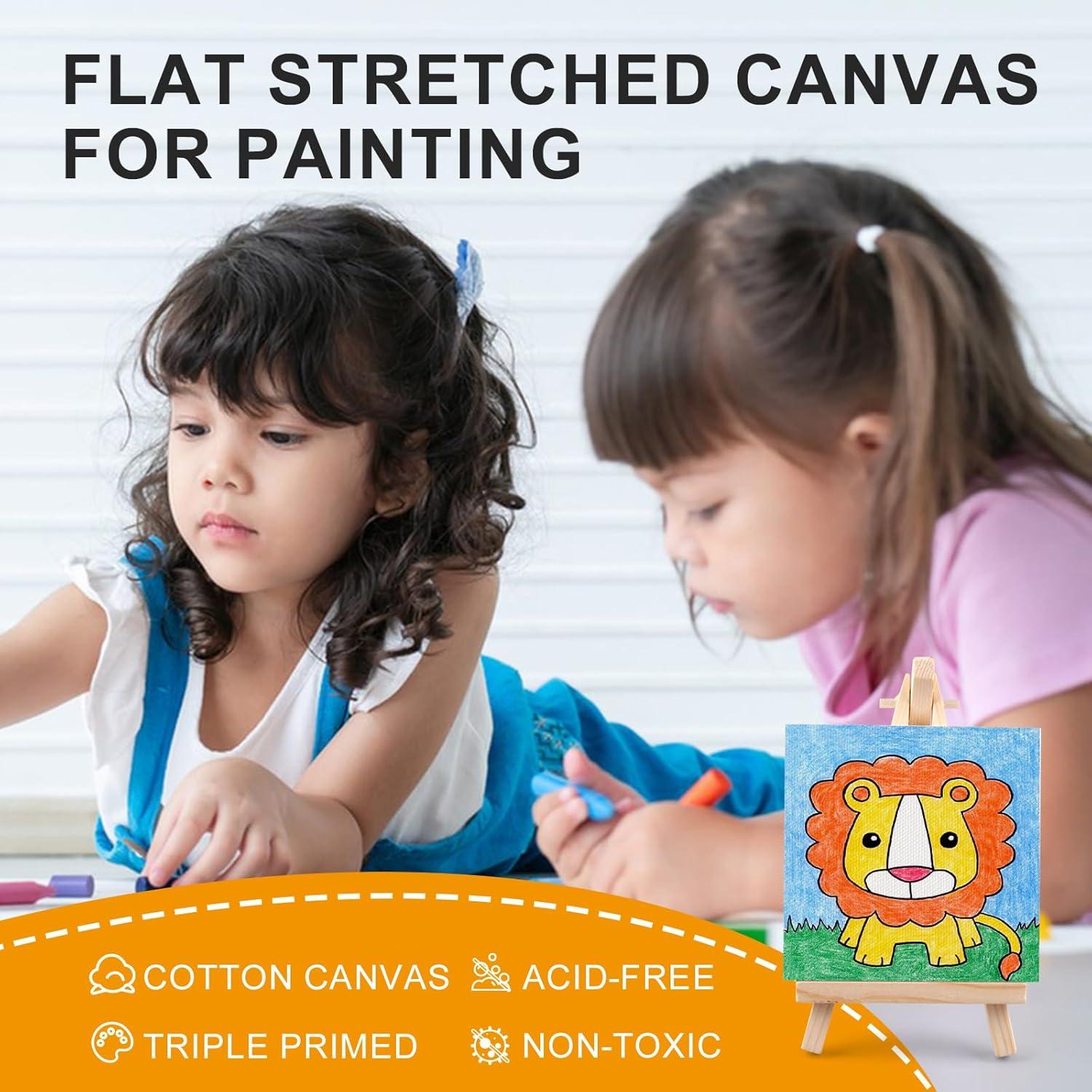 imageESRICH Stretched Canvas 6 Pack 8x8 Primed AcidFree Wood Framed Blank Canvas Art Canvases for Beginners Artists Used for Oil Acrylic Paint Pouring Painting8 Packs Stretched Canvas  66in
