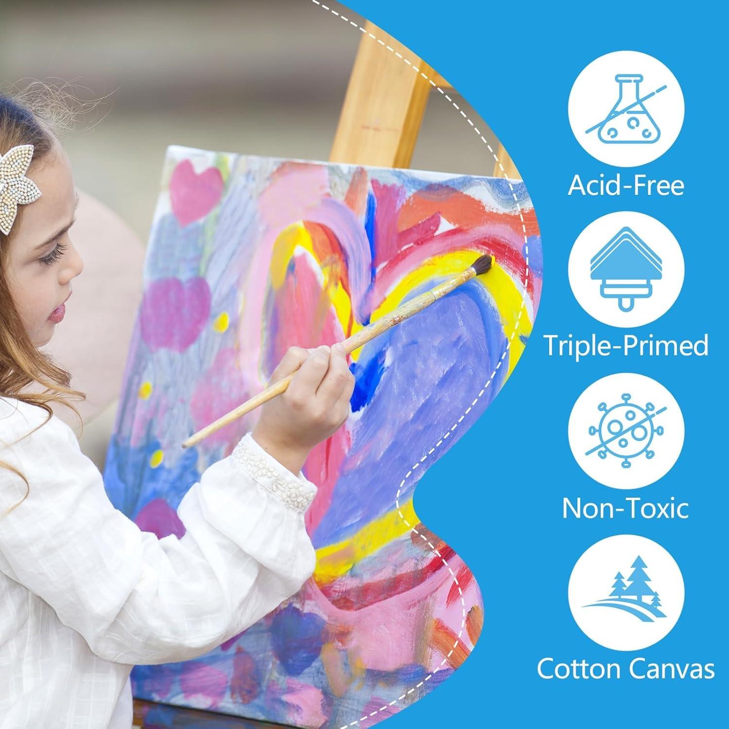 imageESRICH Stretched Canvas 6 Pack 8x8 Primed AcidFree Wood Framed Blank Canvas Art Canvases for Beginners Artists Used for Oil Acrylic Paint Pouring Painting6 Packs Stretched Canvas  57in