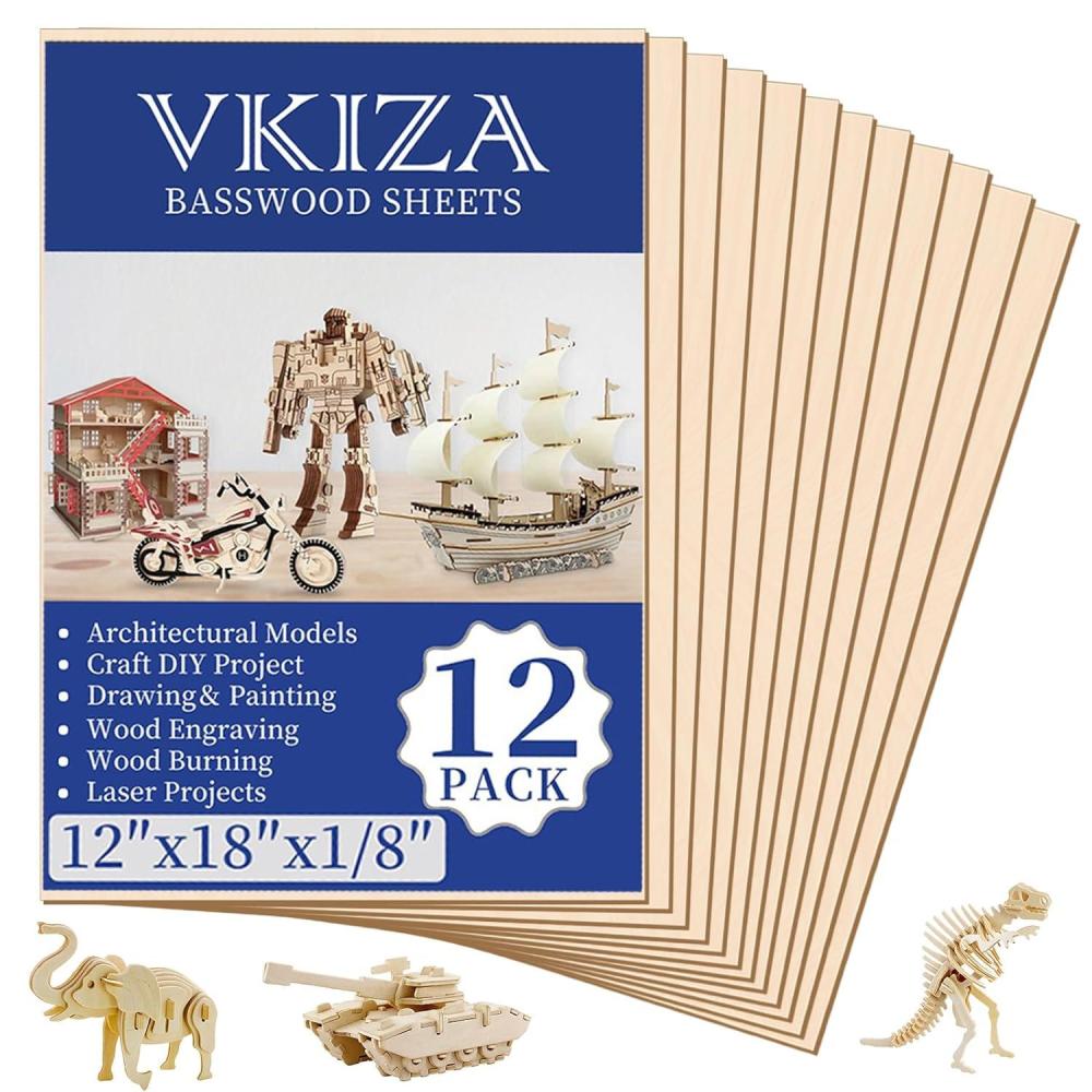 image24Pack Basswood Sheets 4x6x116 Inch Basswood for Laser Cutting ampamp Engraving Thin Plywood Wood Sheets Unfinished Wood for Crafts DIY Architectural Models Wood Burning and Painting12Packs