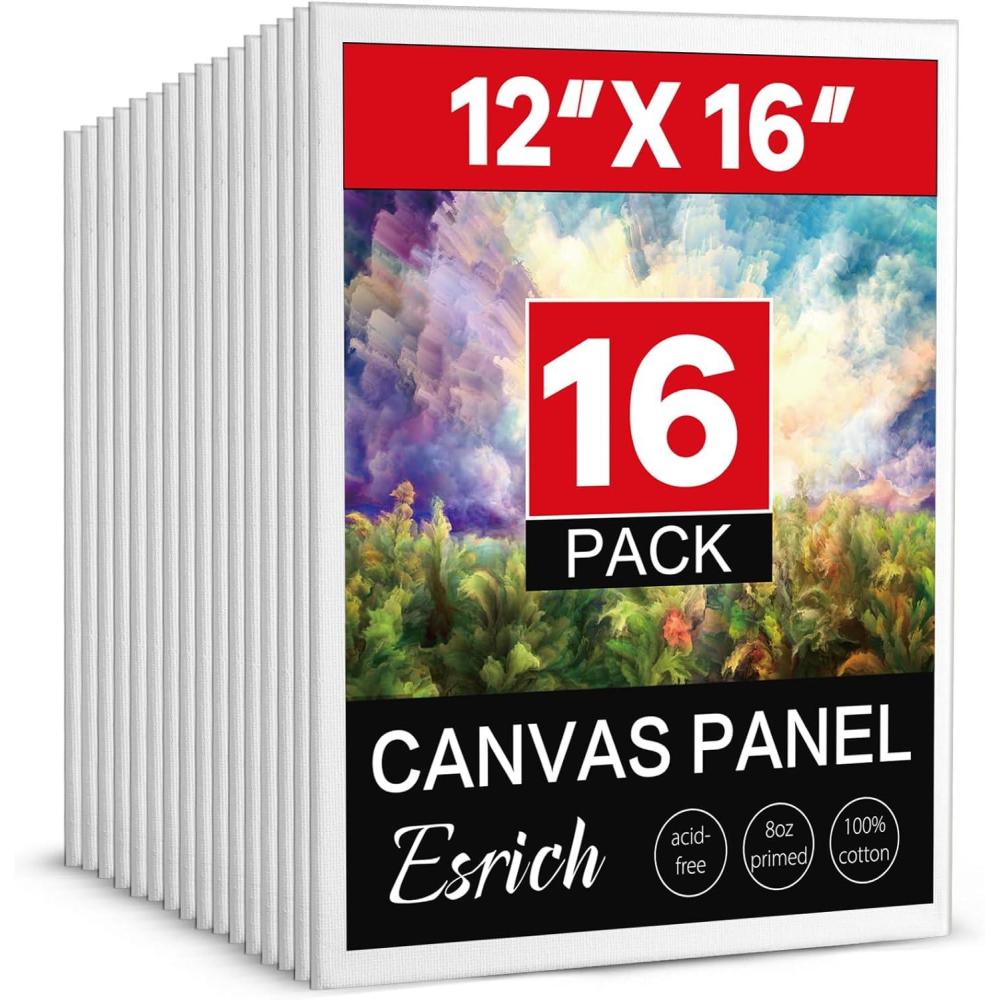 imageESRICH 8x10 Canvas for Painting 8x10 Inch Value Pack of 106 Canvas Boards for Painting Painting Canvas for Adult ampamp KidsCotton Primed Blank Canvas Panels for Oil Watercolor Acrylic Tempera1216in 16pack