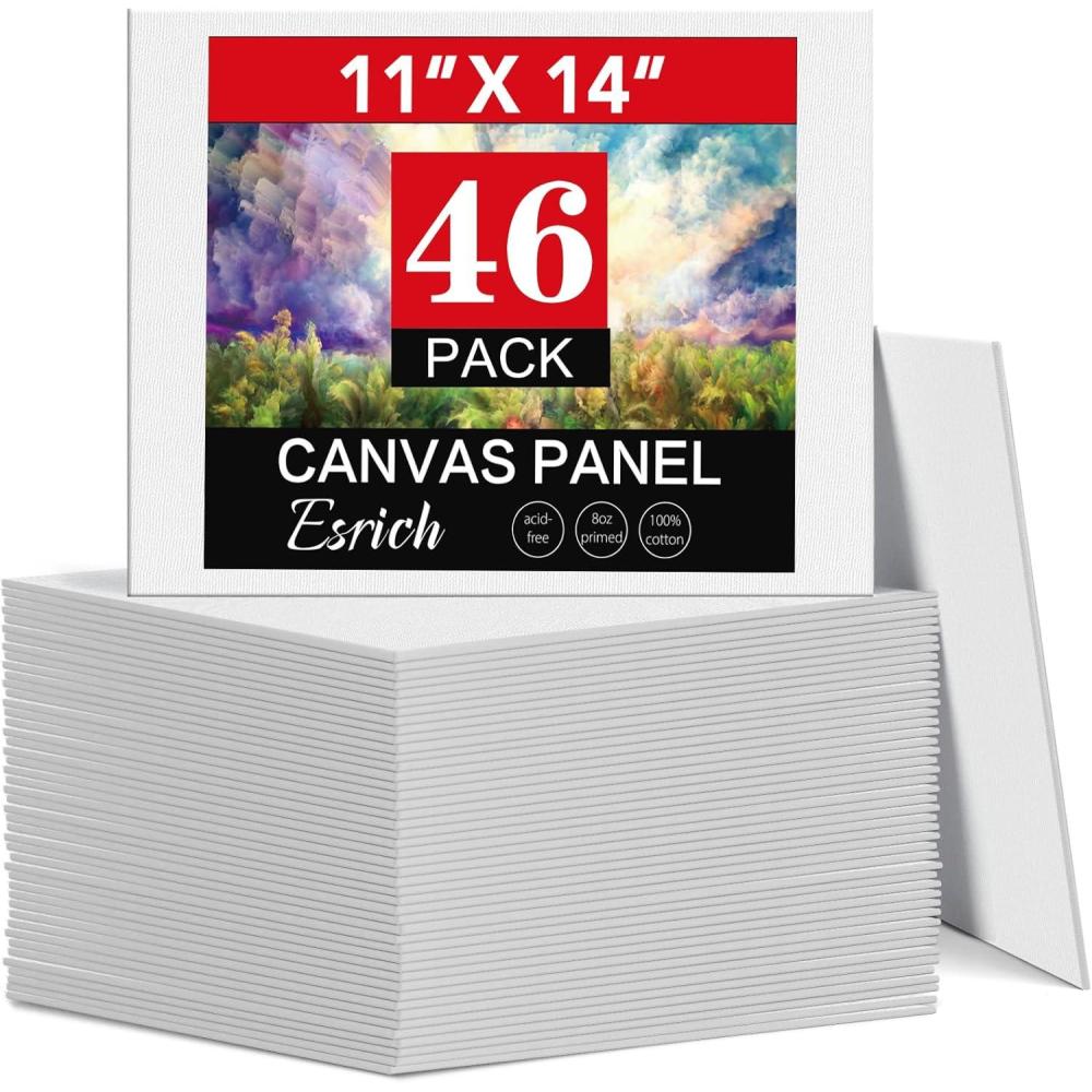 imageESRICH 8x10 Canvas for Painting 8x10 Inch Value Pack of 106 Canvas Boards for Painting Painting Canvas for Adult ampamp KidsCotton Primed Blank Canvas Panels for Oil Watercolor Acrylic Tempera1114in 46pack