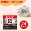 imageESRICH 16 Pack 4x6 Inch Small Canvases for Painting Painting Canvas 4x6 Inch Cotton Primed Acid Free Mini Blank Canvas Panels for Oil PaintWatercolorAcrylic Paint Gouache Tempera6x6in