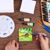 imageESRICH 5x7IN Small Canvases for Painting12 Pack Mini Canvas Boards Cotton Painting Canvas Primed Acid Free Mini Blank Canvas Panels for Oil PaintWatercolorAcrylic PaintGouacheampampTempera3x3in 32pack