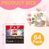 imageESRICH 5x7IN Small Canvases for Painting12 Pack Mini Canvas Boards Cotton Painting Canvas Primed Acid Free Mini Blank Canvas Panels for Oil PaintWatercolorAcrylic PaintGouacheampampTempera3x3in 64pack