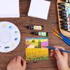 imageESRICH 5x7IN Small Canvases for Painting12 Pack Mini Canvas Boards Cotton Painting Canvas Primed Acid Free Mini Blank Canvas Panels for Oil PaintWatercolorAcrylic PaintGouacheampampTempera6x6in 12pack