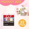imageESRICH 5x7IN Small Canvases for Painting12 Pack Mini Canvas Boards Cotton Painting Canvas Primed Acid Free Mini Blank Canvas Panels for Oil PaintWatercolorAcrylic PaintGouacheampampTempera3x3in 32pack