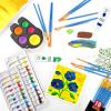 imageESRICH Acrylic Paint Set 12 Colors2 Pack with 20 Paint Brushes24 Acrylic Paints for AdultsKidsBeginnerProfessional ArtistsNonToxic Craft Paint kit for PaperCanvasRockWoodCeramic2 Set 12 Color