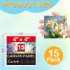imageESRICH Canvases for Painting 11x14 30 Pack Canvas Boards for Painting Cotton Primed Acid Free Blank Canvas Panels for Oil Paint Watercolor Acrylic Paint Gouache and Tempera4x4