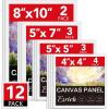 imageESRICH 48 Pack Canvas Boards for Painting 6Pcs of 4x4 4x6 5x6 6x6 8x10 10x10 9x12 11x14 Canvas for Painting Cotton Primed Blank Painting Canvas Panels for Oil Acrylic Watercolor12 pack4x4 5x5 5x7 8x10