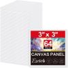 imageESRICH 5x7IN Small Canvases for Painting12 Pack Mini Canvas Boards Cotton Painting Canvas Primed Acid Free Mini Blank Canvas Panels for Oil PaintWatercolorAcrylic PaintGouacheampampTempera3x3in 64pack