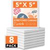 imageESRICH 8 Pack Mini Canvases for Painting 5x5In 25Profile Small Square Canvases Primed Cotton Small Stretched Canvas for Kids Painting Supplies Such as Painting PartiesSchoolampampHome Decor Projects