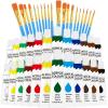 imageESRICH Acrylic Paint Set 12 Colors2 Pack with 20 Paint Brushes24 Acrylic Paints for AdultsKidsBeginnerProfessional ArtistsNonToxic Craft Paint kit for PaperCanvasRockWoodCeramic2 Set 12 Color