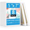 imageESRICH Small Stretched Canvas for Painting 6x6 inch 25Profile Art Primed 6 Pack Canvases for Painting Cotton Small Professional Blank Paint Canvas for Kids and Art Supplies for Acrylics Oils5x7in8P