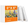 imageESRICH Small Stretched Canvas for Painting 6x6 inch 25Profile Art Primed 6 Pack Canvases for Painting Cotton Small Professional Blank Paint Canvas for Kids and Art Supplies for Acrylics Oils6x6in6P