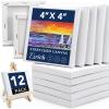 12 Packs Stretched Canvas - 4*4in