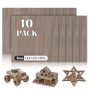 image24Pack Basswood Sheets 4x6x116 Inch Basswood for Laser Cutting ampamp Engraving Thin Plywood Wood Sheets Unfinished Wood for Crafts DIY Architectural Models Wood Burning and PaintingWalnut Plywood 10 Packs