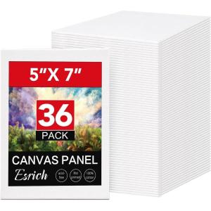 imageESRICH 16 Pack 4x6 Inch Small Canvases for Painting Painting Canvas 4x6 Inch Cotton Primed Acid Free Mini Blank Canvas Panels for Oil PaintWatercolorAcrylic Paint Gouache Tempera5x7in