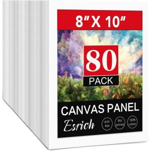 imageESRICH 16 Pack 4x6 Inch Small Canvases for Painting Painting Canvas 4x6 Inch Cotton Primed Acid Free Mini Blank Canvas Panels for Oil PaintWatercolorAcrylic Paint Gouache Tempera8x10in