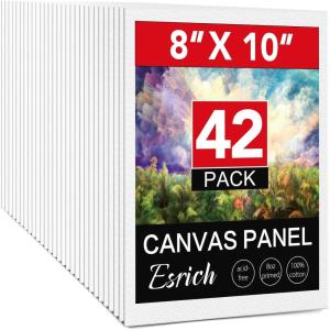 imageESRICH 5x7IN Small Canvases for Painting12 Pack Mini Canvas Boards Cotton Painting Canvas Primed Acid Free Mini Blank Canvas Panels for Oil PaintWatercolorAcrylic PaintGouacheampampTempera8x10in 42pack